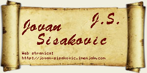 Jovan Šišaković vizit kartica